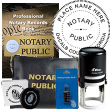Notary Supplies for the state of Georgia customized with notary's info. Quality Prducts