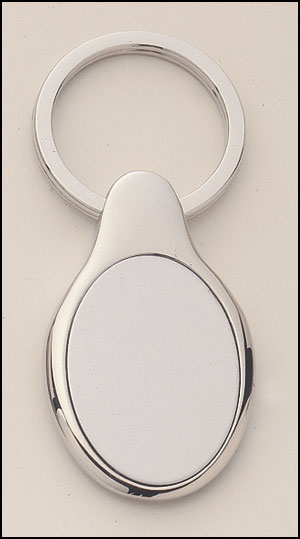 silver keyring with matte silver engravable aluminum insert