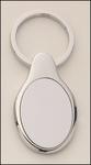 silver keyring with matte silver engravable aluminum insert