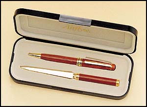 Wooden pen and letter opener set